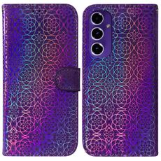 Custodia per telefono in pelle colorata con fibbia magnetica per Samsung Galaxy S24 FE 5G (viola)