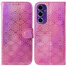 Per Samsung Galaxy S24 FE 5G Custodia per telefono in pelle con fibbia magnetica colorata (rosa)