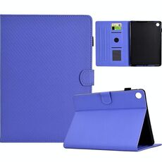 Per Samsung Galaxy Tab A9 Custodia in pelle Smart Tablet con struttura in fibra di colore solido (viola)