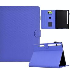 Per Samsung Galaxy Tab S9 / S9 FE Custodia in pelle Smart Tablet con struttura in fibra di colore solido (viola)