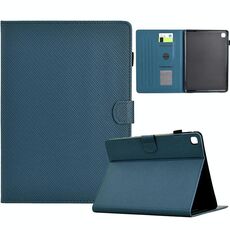 Per Samsung Galaxy Tab A7 10.4 2020 Custodia in pelle Smart Tablet con struttura in fibra di colore solido (blu reale)