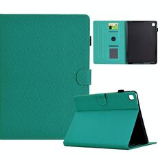 Per Samsung Galaxy Tab A 10.1 2019 Custodia in pelle Smart Tablet con struttura in fibra di colore solido (verde lago)