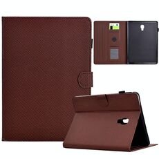 Per Samsung Galaxy Tab A 10.5 Custodia in pelle Smart Tablet con struttura in fibra di colore solido (marrone)