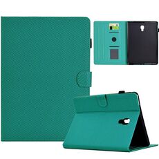 Per Samsung Galaxy Tab A 10.5 Custodia in pelle Smart Tablet con struttura in fibra di colore solido (verde lago)