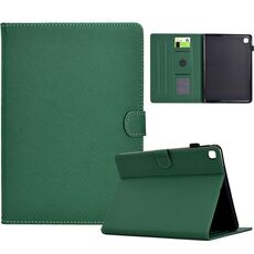 Per Samsung Galaxy Tab S5e Custodia in pelle Smart Tablet con struttura in fibra di colore solido (verde)
