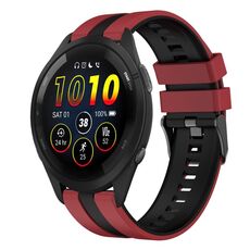 Per cinturino in silicone sportivo bicolore Garmin Forerunner 265 da 22 mm (rosso + nero)