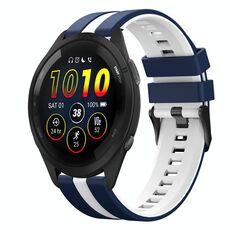 Per cinturino in silicone sportivo bicolore Garmin Forerunner 265 da 22 mm (blu + bianco)