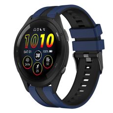 Per cinturino in silicone sportivo bicolore Garmin Forerunner 265 da 22 mm (blu + nero)