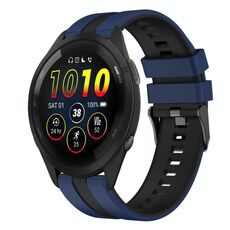 Per Garmin Forerunner 265 Music 22mm cinturino sportivo in silicone bicolore (blu + nero)
