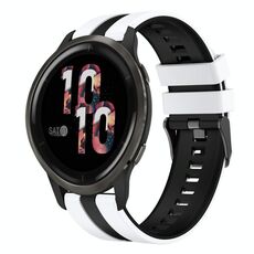 Per Garmin Venu 2 22mm cinturino sportivo in silicone bicolore (bianco + nero)
