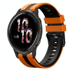 Per Garmin Venu 2 22mm cinturino sportivo in silicone bicolore (arancione + nero)