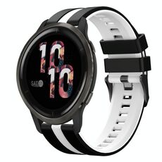 Per cinturino in silicone sportivo bicolore Garmin Venu 2 da 22 mm (nero + bianco)