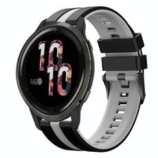 Per cinturino in silicone sportivo bicolore Garmin Venu 2 da 22 mm (nero + grigio)
