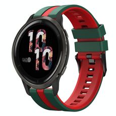 Per cinturino in silicone sportivo bicolore Garmin Venu 2 da 22 mm (verde + rosso)