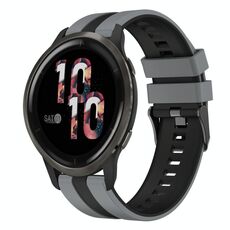 Per cinturino in silicone sportivo bicolore Garmin Venu 2 da 22 mm (grigio + nero)