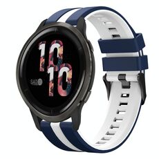 Per Garmin Venu 2 22mm cinturino sportivo in silicone bicolore (blu + bianco)