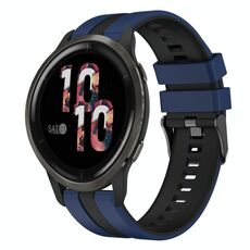 Per cinturino in silicone sportivo bicolore Garmin Venu 2 da 22 mm (blu + nero)