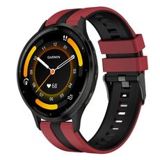 Per cinturino in silicone sportivo bicolore Garmin Venu 3 da 22 mm (rosso + nero)
