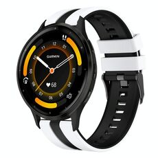 Per cinturino sportivo in silicone bicolore Garmin Venu 3 da 22 mm (bianco + nero)