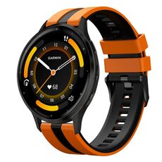Per cinturino in silicone sportivo bicolore Garmin Venu 3 da 22 mm (arancione + nero)