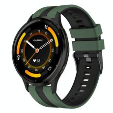 Per cinturino sportivo in silicone bicolore Garmin Venu 3 da 22 mm (verde oliva + nero)