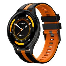 Per cinturino sportivo in silicone bicolore Garmin Venu 3 da 22 mm (nero + arancione)