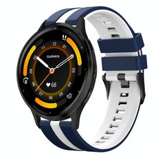 Per cinturino in silicone sportivo bicolore Garmin Venu 3 da 22 mm (blu + bianco)