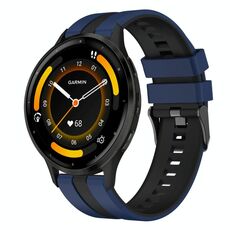 Per Garmin Venu 3 22mm cinturino sportivo in silicone bicolore (blu + nero)