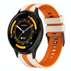 Per Garmin Venu 3 22mm cinturino sportivo in silicone bicolore (Starlight + arancione)