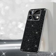 Per vivo iQOO Neo8 Custodia per telefono con polvere glitterata elettrolitica (nera)