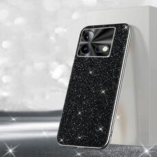 Per vivo iQOO Neo8 Pro Custodia per telefono con polvere glitterata elettrolitica (nera)