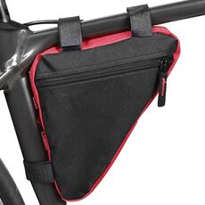 Borsa da sella per bicicletta di grande capacità Kit di attrezzi per triangolo da equitazione all'aperto (nero e rosso)