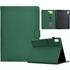 Custodia in pelle Smart Tablet con struttura in fibra di colore solido per Lenovo Tab M9 TB-310FU (verde)