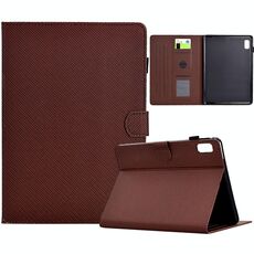 Per Lenovo Tab P11 Gen 2 Custodia in pelle Smart Tablet con struttura in fibra di colore solido (marrone)