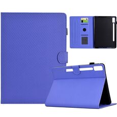 Per Lenovo Tab P12 Custodia in pelle per tablet intelligente con trama in fibra di colore solido (viola)