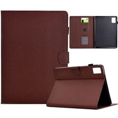 Per Xiaomi Pad 6/6 Pro Custodia in pelle Smart Tablet con struttura in fibra di colore solido (marrone)