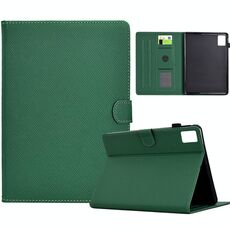 Per Xiaomi Redmi Pad SE Custodia in pelle Smart Tablet con struttura in fibra di colore solido (verde)