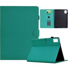 Per Xiaomi Redmi Pad SE Custodia in pelle Smart Tablet con struttura in fibra di colore solido (verde lago)