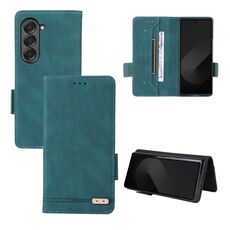 Custodia per telefono in pelle con chiusura magnetica per Samsung Galaxy Z Fold6 (verde)