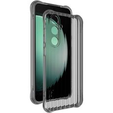 Per Samsung Galaxy S24 FE 5G IMAK Custodia per cellulare in TPU con texture ondulata (nero trasparente)