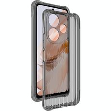 Per Xiaomi POCO M6 4G IMAK Custodia per telefono in TPU con texture ondulata (nero trasparente)