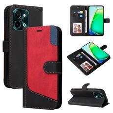 Per vivo Y28 4G Custodia per cellulare in pelle con giunture a tre colori (nera)