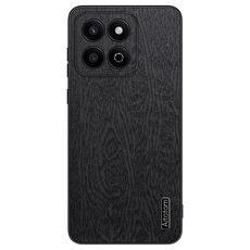 Custodia per telefono antiurto in pelle corteccia d'albero per Honor Play 60 Plus (nera)