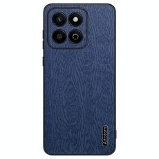 Custodia per telefono antiurto in pelle corteccia d'albero per Honor Play 60 Plus (blu)