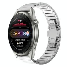 Per Huawei Watch3 Pro Nuovo cinturino in lega con fibbia a farfalla da 22 mm con vernice a perline (argento)
