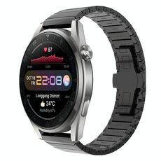 Per Huawei Watch3 Pro Nuovo cinturino in lega con fibbia a farfalla in vernice da 22 mm (nero)
