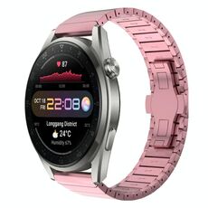 Per Huawei Watch3 Pro Nuovo cinturino in lega con fibbia a farfalla con vernice One Bead da 22 mm (rosa)