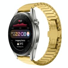 Per Huawei Watch 3 Pro Nuovo cinturino in lega con fibbia a farfalla da 22 mm con vernice a perline (oro)