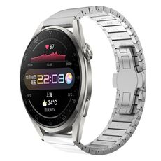 Per Huawei Watch3 Pro 22mm cinturino in lega con fibbia a farfalla con vernice a perline (argento)