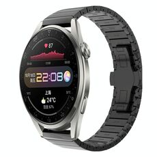 Per Huawei Watch3 Pro 22mm cinturino in lega con fibbia a farfalla con vernice a perline (nero)